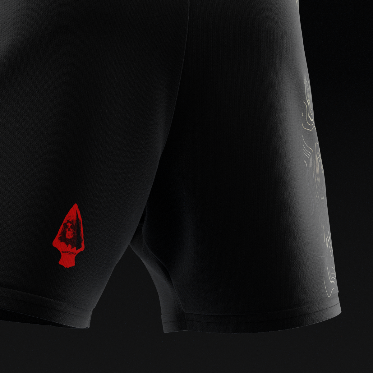 Black Vector Combat Shorts