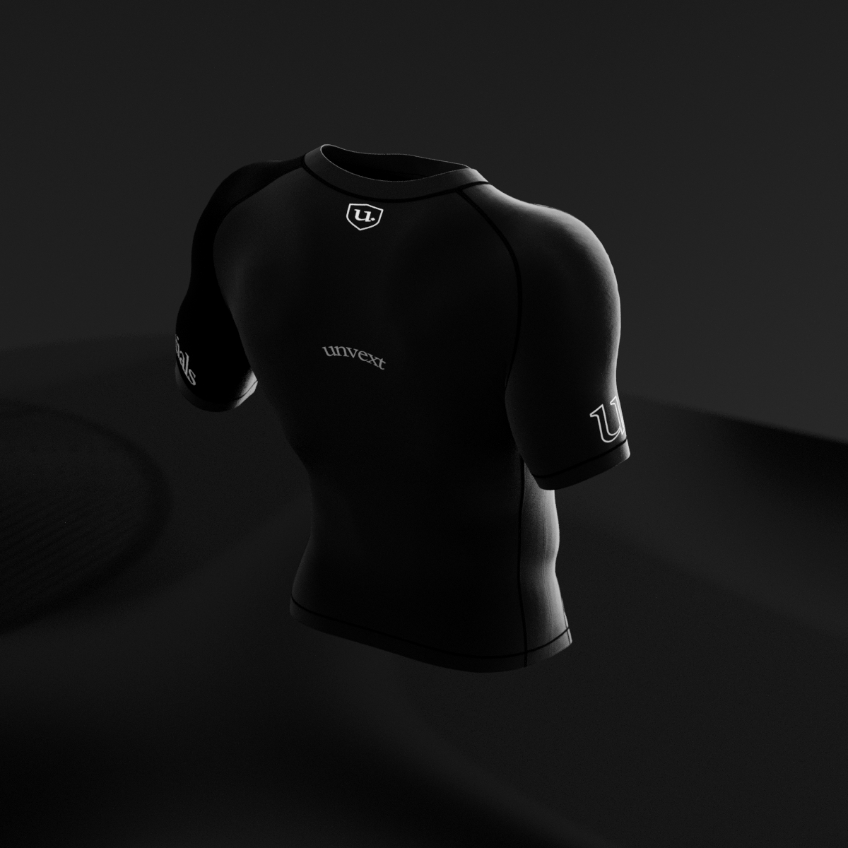 Phantom Core Essentials Rashguard, rear three-quarter view with shoulder crest