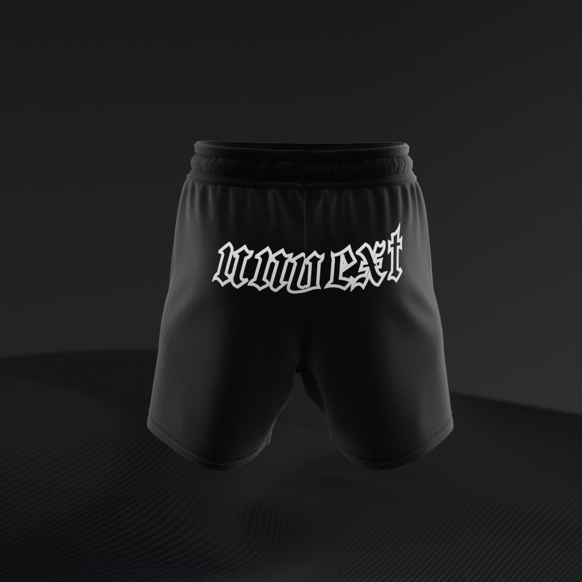 Phantom Core Essentials Combat Shorts, back view with UNVEXT graphic